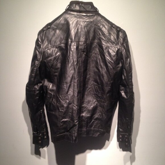 TXT Faux Leather Jacket - Picture 2 of 9